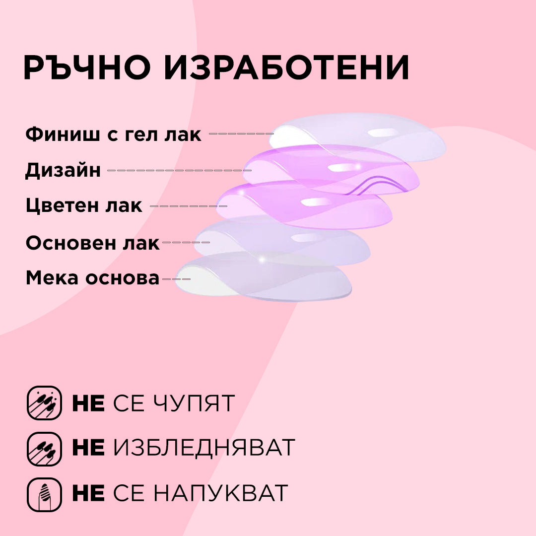 ръчно изработен класически френски маникюр