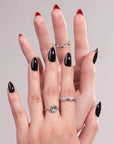 Black Velvet Almond Nails - Chixxie