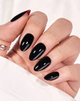 Black Velvet Almond Nails - Chixxie