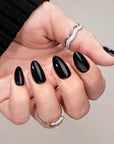 Black Velvet Almond Nails - Chixxie