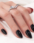 Black Velvet Almond Nails - Chixxie