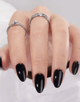 Black Velvet Almond Nails - Chixxie