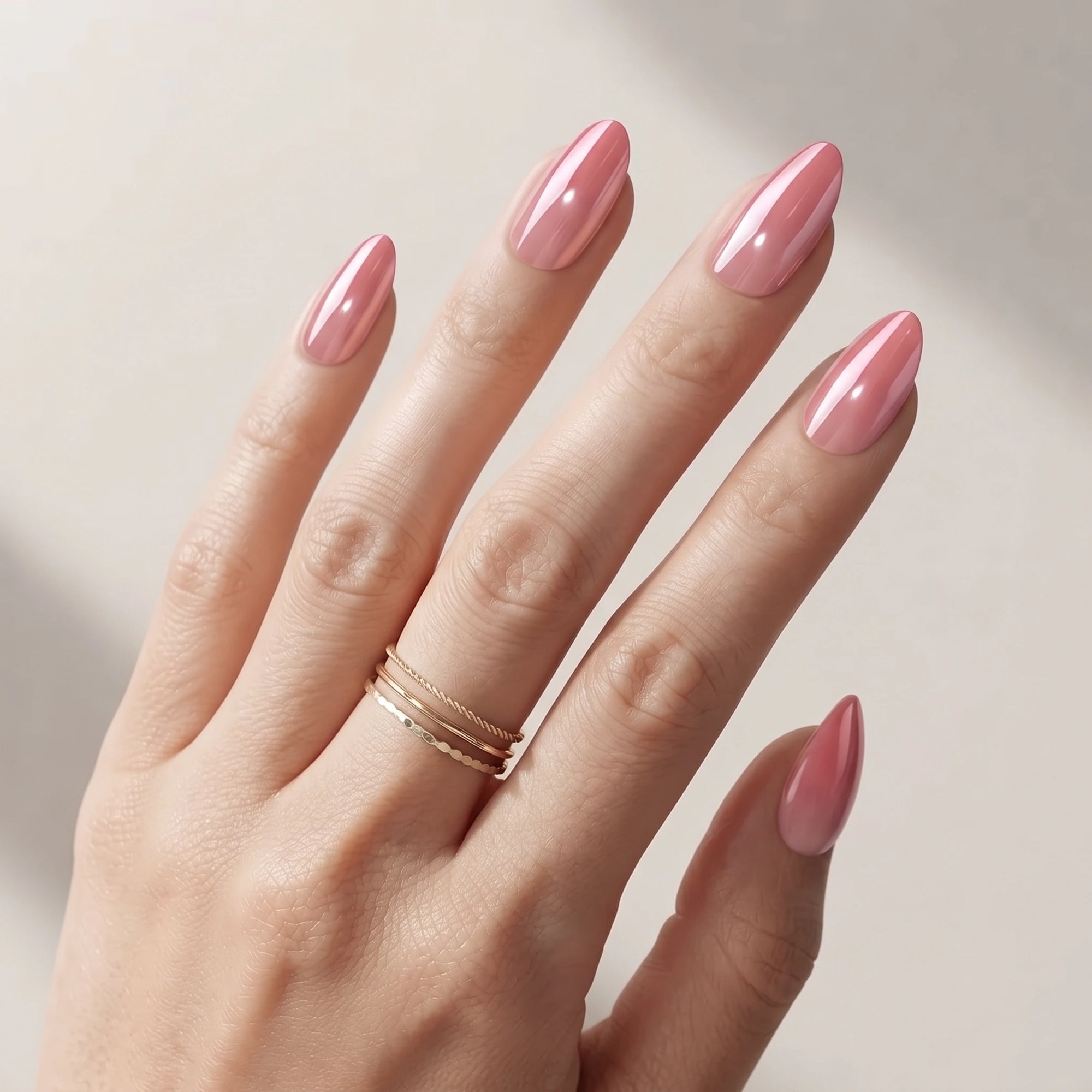 Pink Sorbet Chixxie - Изкуствени нокти с бадемова форма