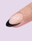 Black French Almond Nails - Chixxie