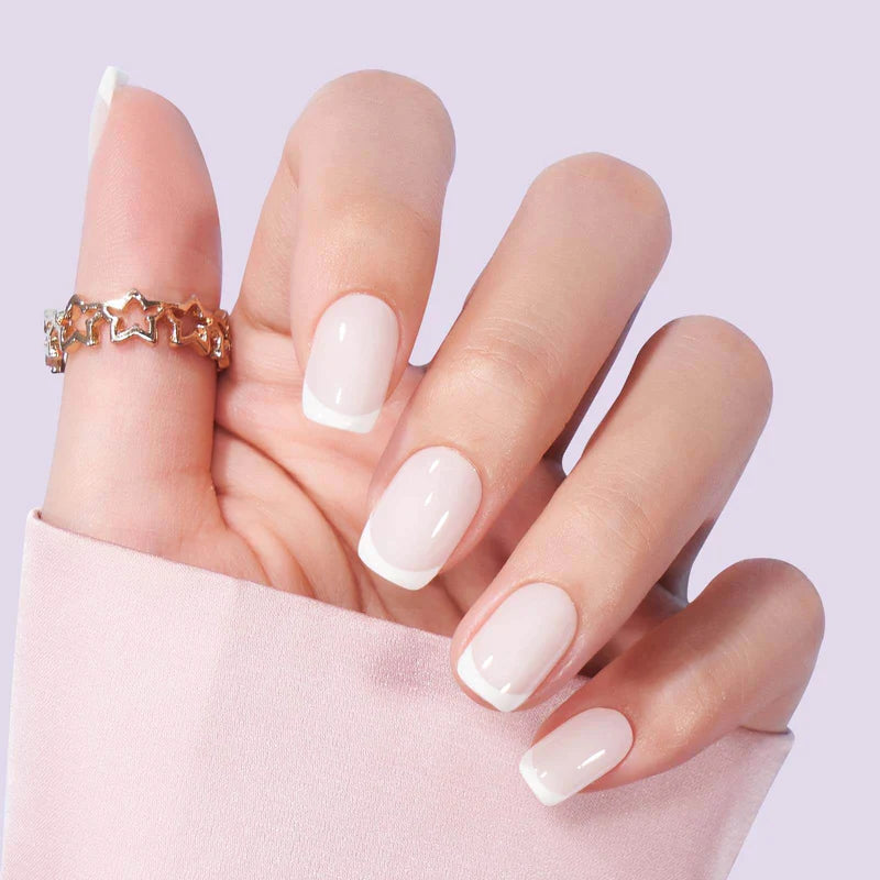 Classic White Square French Nails - Chixxie