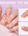 Pastel Curves Square Nails - Press On Nails - Chixxie