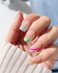 Pastel Curves Square Nails - Press On Nails - Chixxie