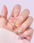 Pastel Curves Square Nails - Press On Nails - Chixxie