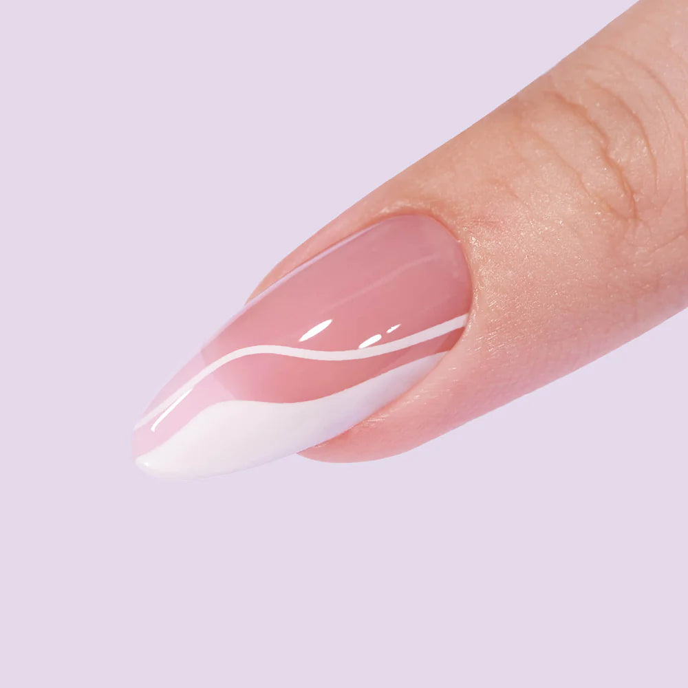 White Swirl Almond Nails - Press On Nails - Chixxie