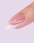 White Swirl Almond Nails - Press On Nails - Chixxie