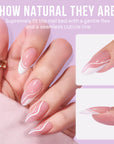 White Swirl Almond Nails - Press On Nails - Chixxie